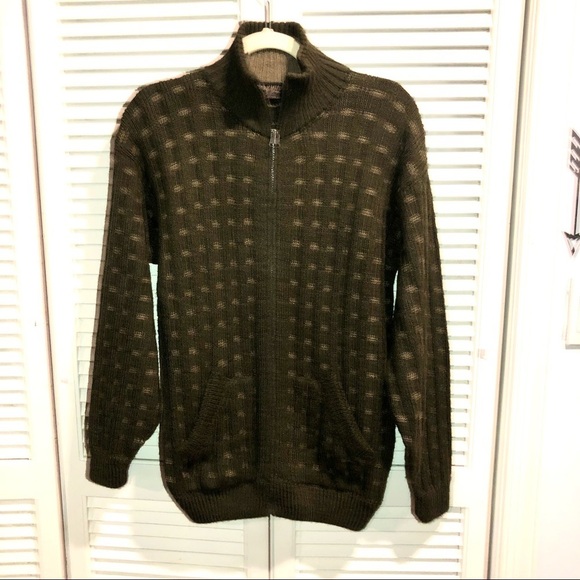 Alpaca Fina Full Zip Sweater Olive Green - Picture 12 of 12